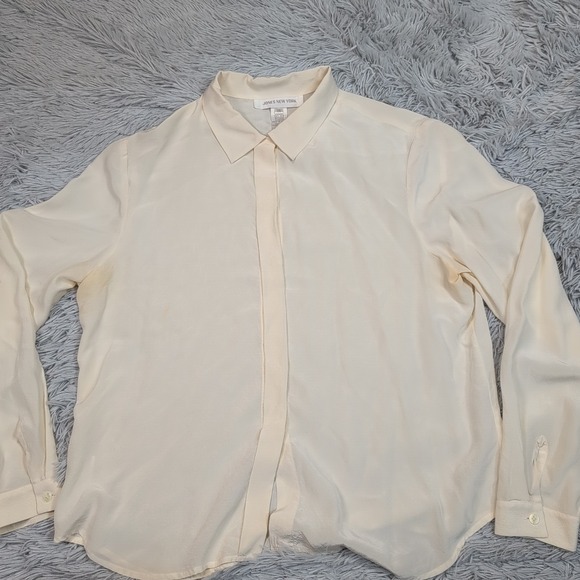 Jones New York Tops - Jones New York‎ Shirt Womens 14 Silk Button Up Preppy Lightweight Comfort Sheer